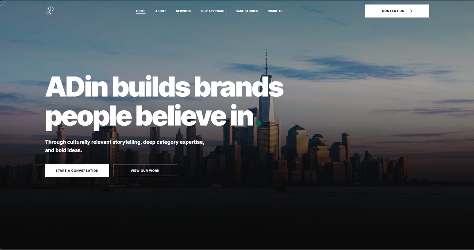 ADin website — homepage