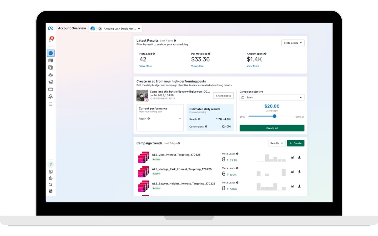Amazing Lash Studio — Paid Ads — case study