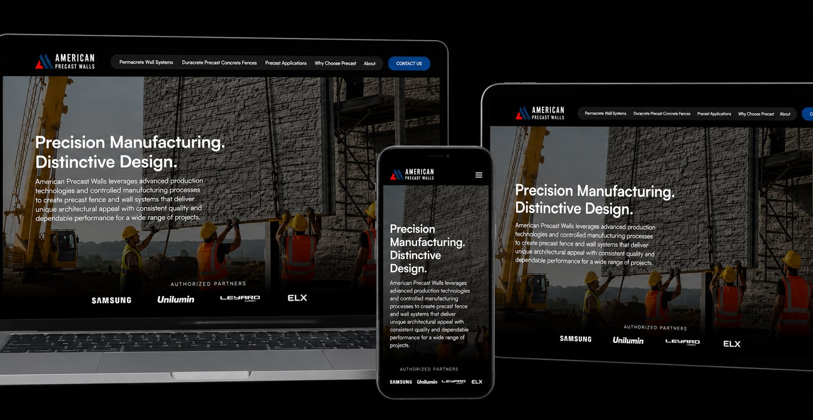 American Precast Walls website — homepage