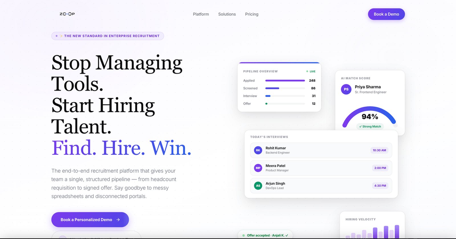 Zoophire website — homepage